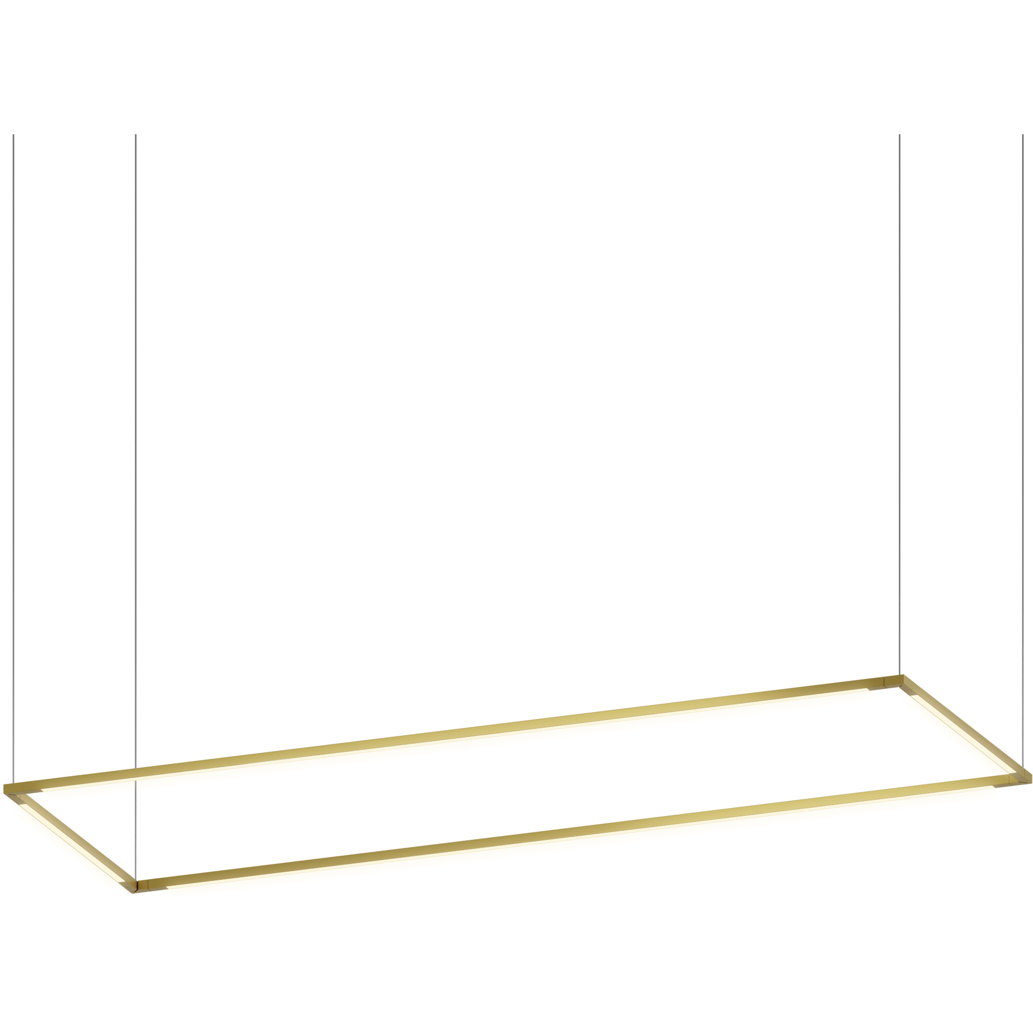 Z-Bar LED 18.2 inch Gold Pendant Ceiling Light, Rectangle